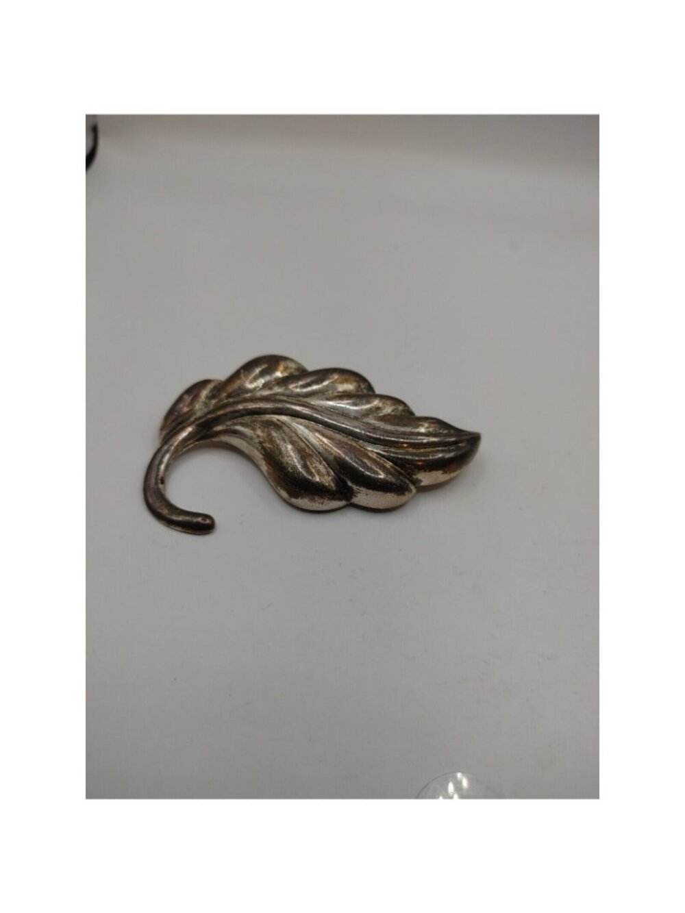 A925 Sterling silver. Vintage Brooch Puffy Large Leaf Made In Thailand